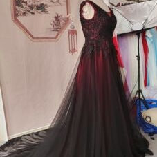 Hand Made Vintage Red And Black Wedding Dresses..