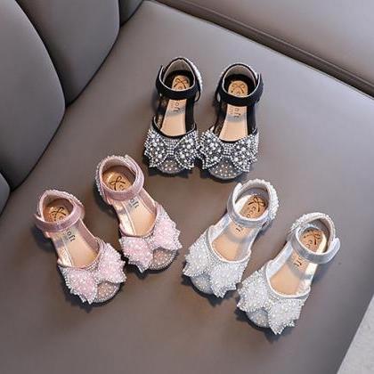 Summer Girls Flat Princess Sandals Fashion Sequins..