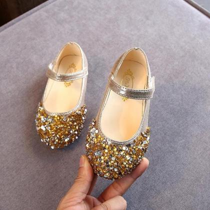 Princess Glitter Kids Leather Shoes..