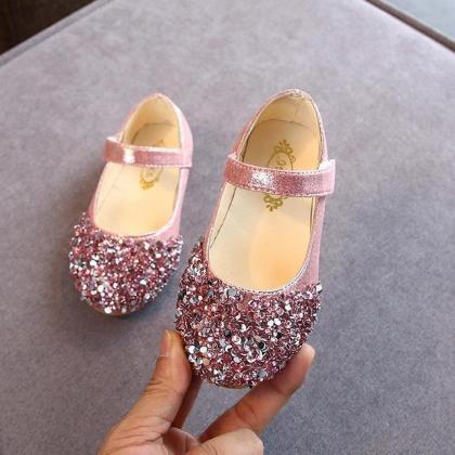 Princess Glitter Kids Leather Shoes..