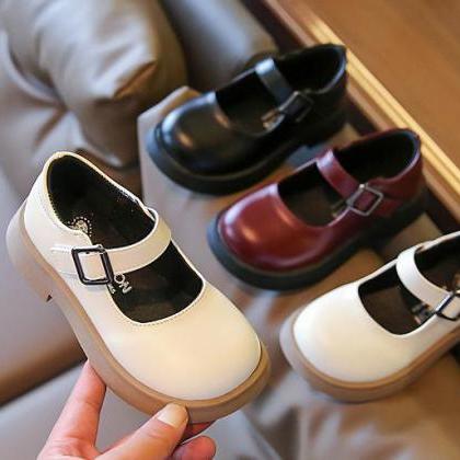 Girls Leather Shoes Kids Casual Sneakers School..