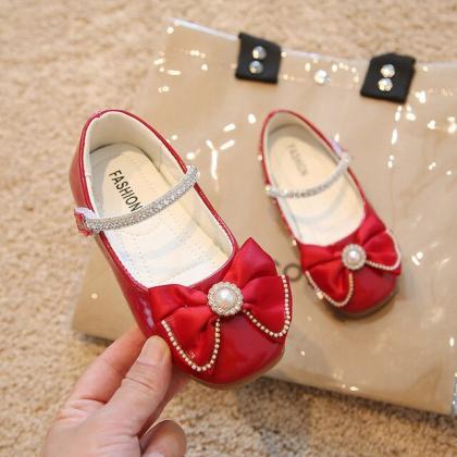 Girls Leather Shoes 2023 Spring Children..