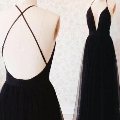 Black Prom Dress Backless Prom Dresses Evening..