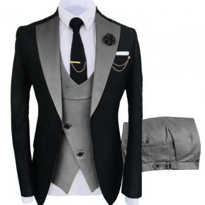 3 Pcs Set ( Blazers Jacket Vest Pants ) Fashion..