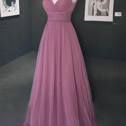 Purple Chiffon V-neck Bridesmaid Dress Prom Dress..
