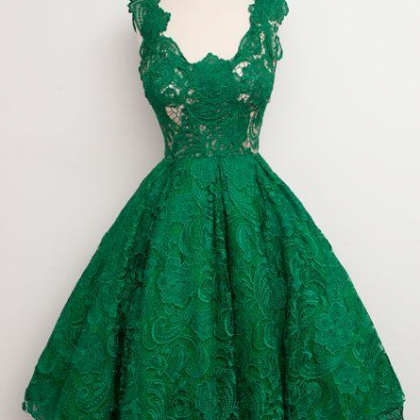 Real Sample Green Prom Dress Lace Cocktail..