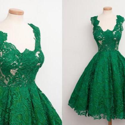 Real Sample Green Prom Dress Lace Cocktail..