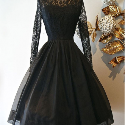 Hand Made Black Homecoming Dresses Vintage Prom..