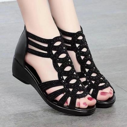 Summer Real Soft Pu Leather Roman Sandals..