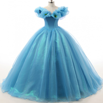 Style Blue Ball Gown Quinceanera Dresses..