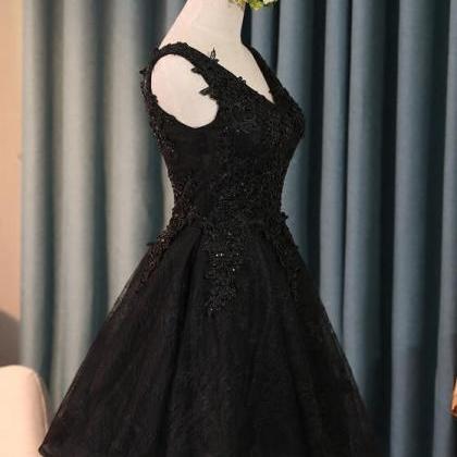 Black Lace High Low Prom Homecoming Dress Lace Party Dress    fg7711