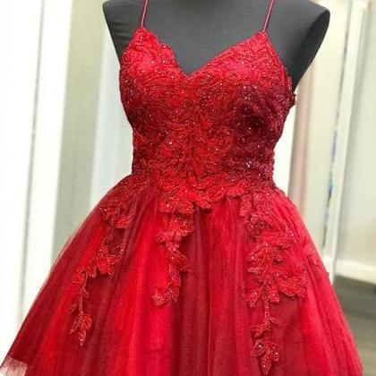 Red Short Prom Dress Homecoming Dress, Backless..