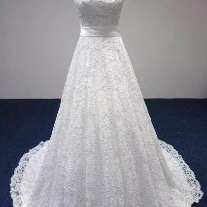 Beautiful Ivory Lace Simple Wedding Dress,hand..