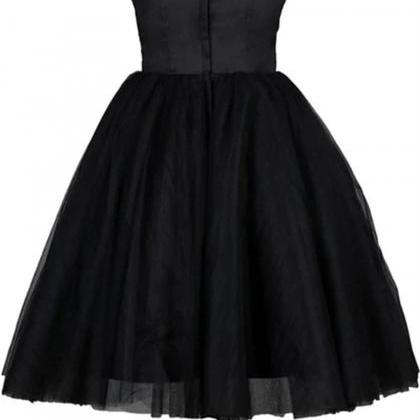 Tulle Little Black Dress Sweetheart Simple Short..