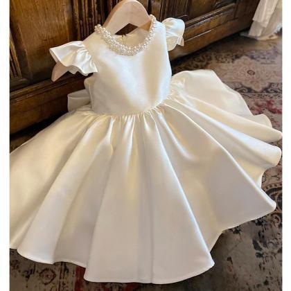 Satin Princess Dress Skirt Baby One Year Dress..