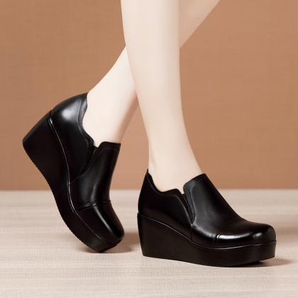 Slope With Medium Heel And Deep Mouth Single Shoes..