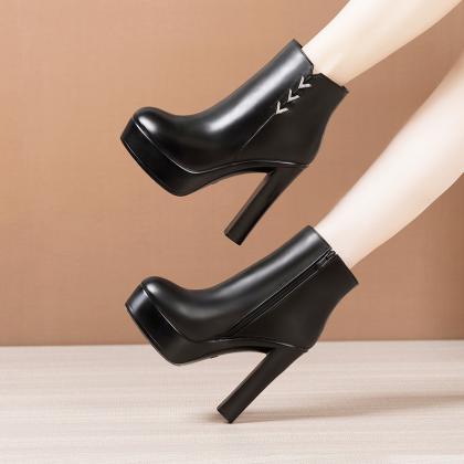 Super High-heeled Thick-heeled Martin Boots..