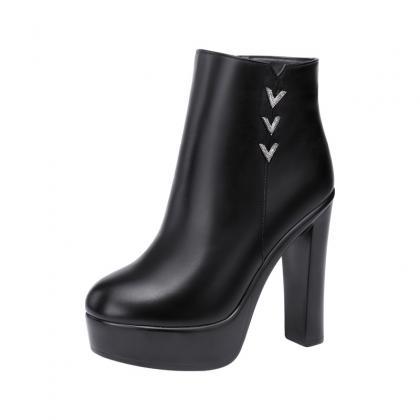 Super High-heeled Thick-heeled Martin Boots..