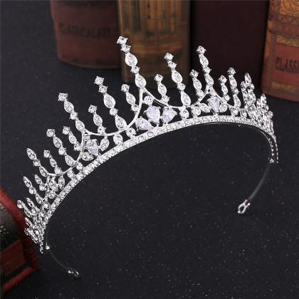 Luxury Water Drop Crystal Crown Headband For..