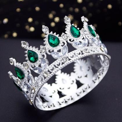 Baroque Cake Crown Small Tiaras For Doll Green..