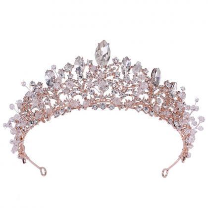 Luxury Handmade Beads Crystal Tiaras Wedding Crown..