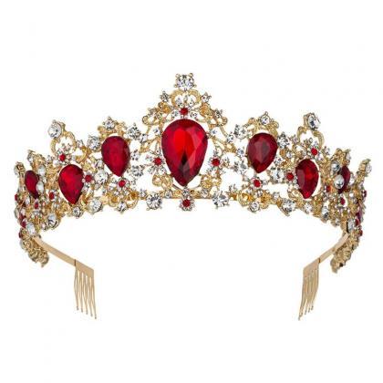 Gorgeous Pink Crystal Crown Royal Queen Tiaras..