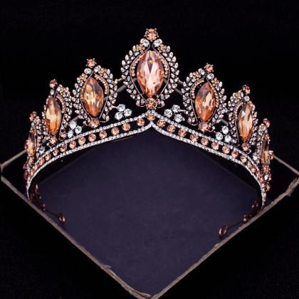 Vintage Baroque Crystal Tiaras Wedding Crown Bride..
