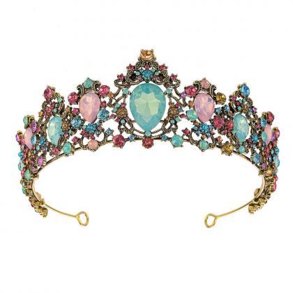Vintage Water Drop Crown Headband Princess Colors..