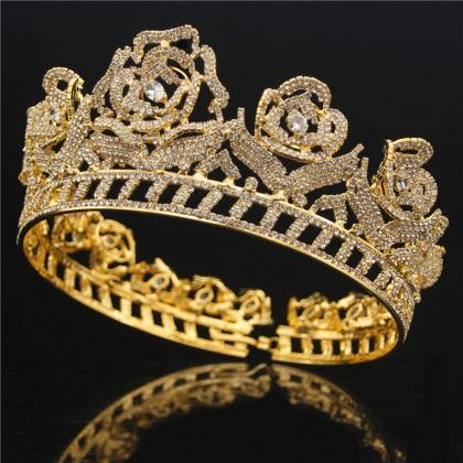 Bride Tiaras Crowns Headdress Flower Rhinestone..
