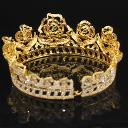 Bride Tiaras Crowns Headdress Flower Rhinestone..