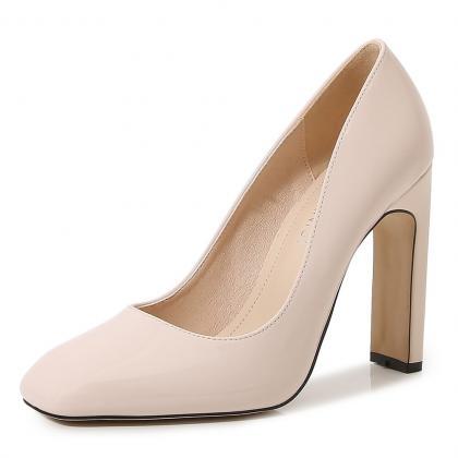 Patent Leather Pumps Square Toe Spring Summer..