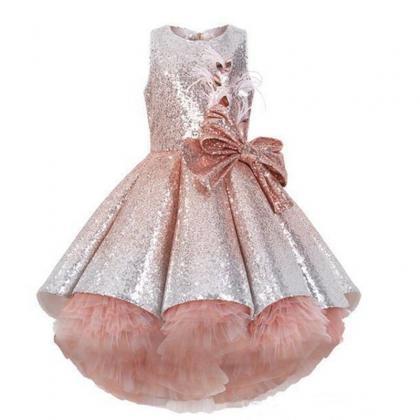 Pink Flower Girl Dresses Tiered Tulle Kids..