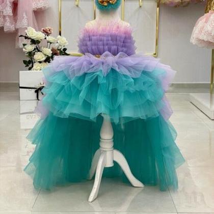 Lilac Turquoise Tutu Tulle Skirt For Baby Birthday..