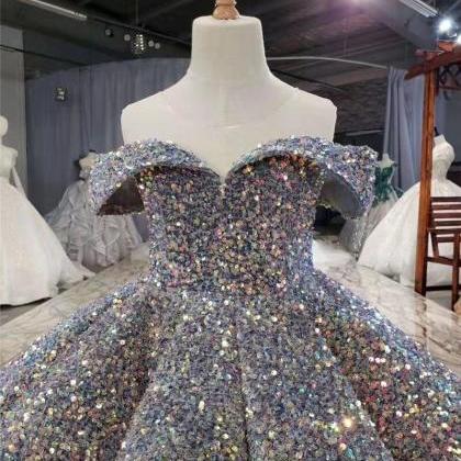 Luxurious Sequins Ball Gown Flower Girl Dress..