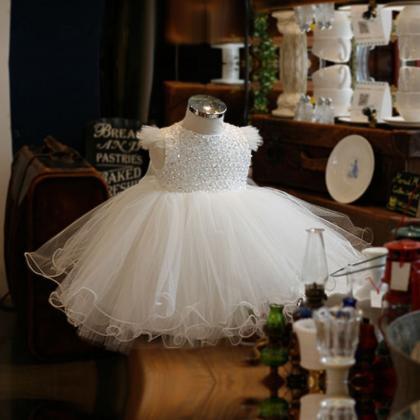 Flower Girl Dress Party Wedding Princess White..