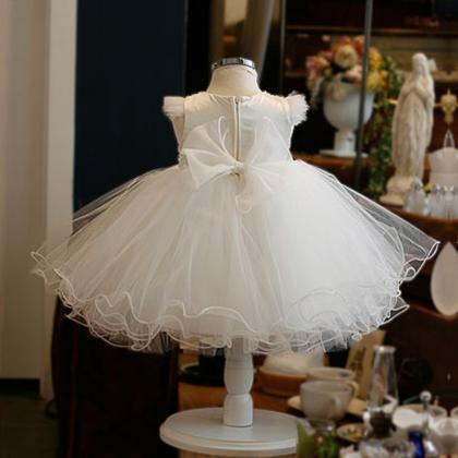 Flower Girl Dress Party Wedding Princess White..