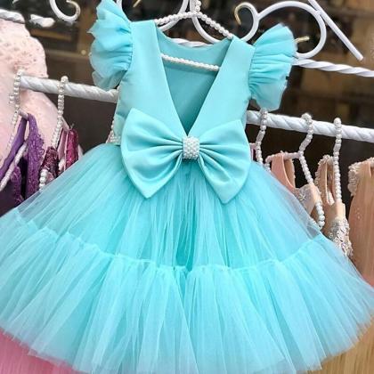 Flower Girl Dresses For Wedding With Pearls Kids..
