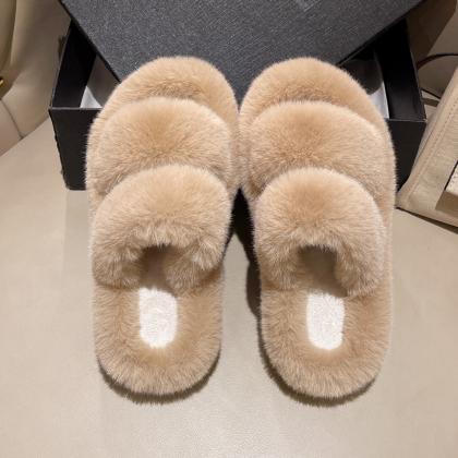 Thick-soled Furry Korean Style Parallel-bar Furry..
