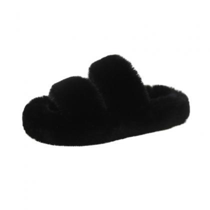 Furry Slippers Outer Wear Autumn And Winter Korean..