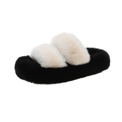 Furry Slippers Outer Wear Autumn And Winter Korean..