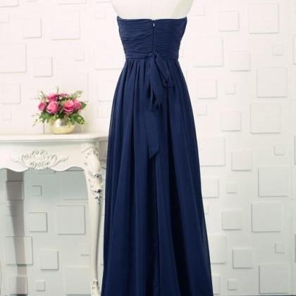 Navy Blue Sweetheart A-line Off The Shoulder..