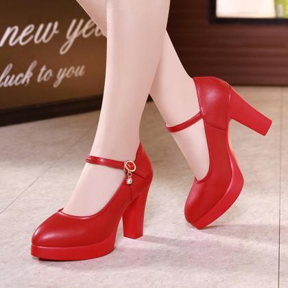 Red High Heels Wedding Shoes Women's..
