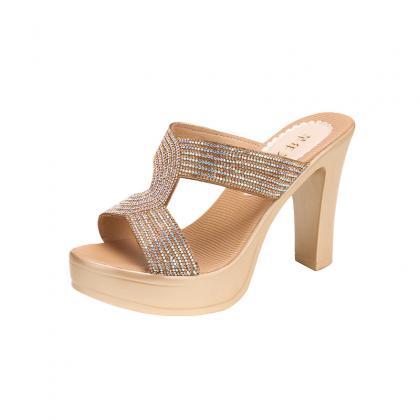 10cm High-heeled Fish Mouth Sandals For Women..