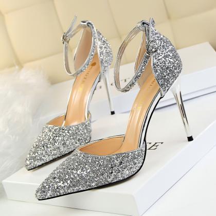 Stiletto High Heel Shallow Mouth Pointed Toe..