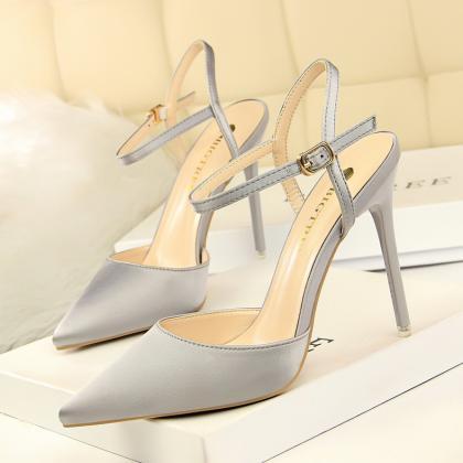 Shallow Toe Sequined Stiletto High Heels