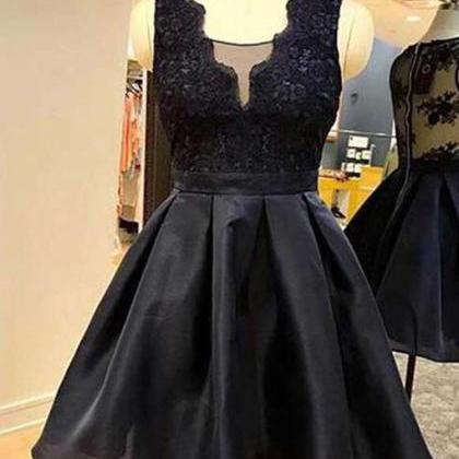 Black Organza Short Homecoming Dress Short..