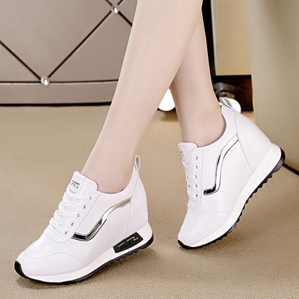 Style Wedge Heel Casual Travel Sneakers For Women..
