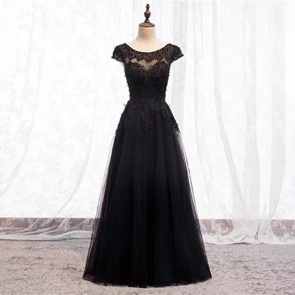 Long Prom Dress Black Dress Formal Evening Dress..