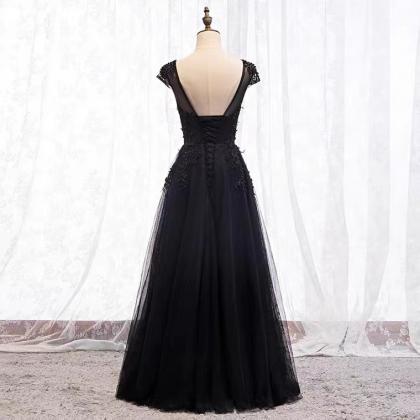 Long Prom Dress Black Dress Formal Evening Dress..