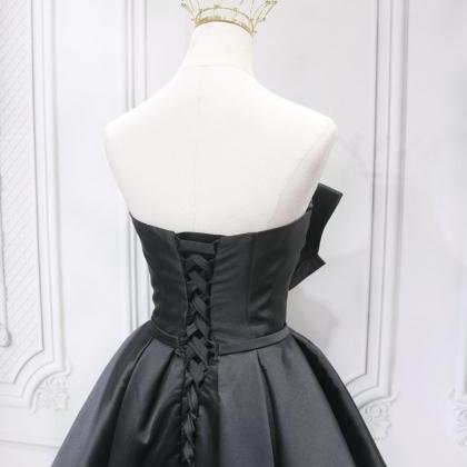 Black Fashion Homecoming Dress,formal Dress, Bow..